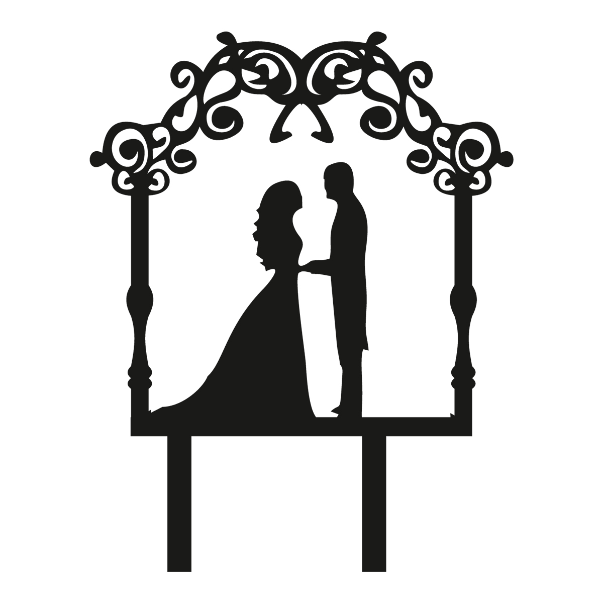 Buy Wedding Cake Topper Silhouette Bride and Groom Couple Online in India -  Etsy